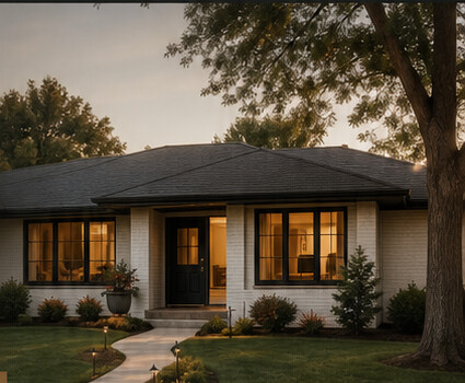 A welcoming Colorado residence at dusk